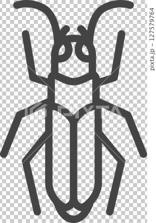 線画ミニ昆虫の単品アイコン　ミイデラゴミムシ 127579764