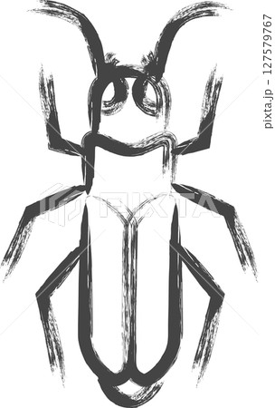 筆書きミニ昆虫の単品アイコン　ミイデラゴミムシ 127579767