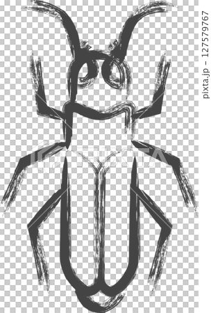 筆書きミニ昆虫の単品アイコン　ミイデラゴミムシ 127579767