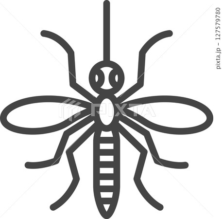 線画ミニ昆虫の単品アイコン　蚊 127579780