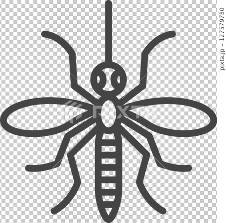 線画ミニ昆虫の単品アイコン　蚊 127579780