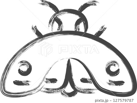 筆書きミニ昆虫の単品アイコン　蛾 127579787