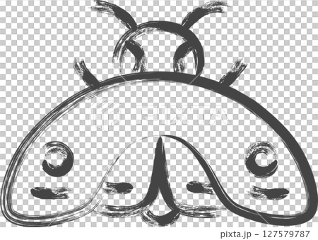 筆書きミニ昆虫の単品アイコン　蛾 127579787