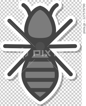 ステッカー風ミニ昆虫の単品アイコン　蟻 127579790