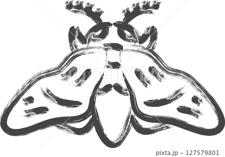 筆書きミニ昆虫の単品アイコン　蚕 127579801