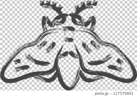 筆書きミニ昆虫の単品アイコン　蚕 127579801