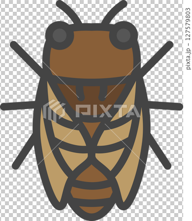 Color mini insect single icon: Cicada 127579803