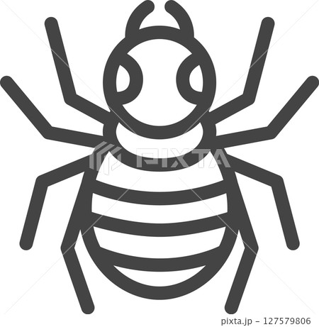 線画ミニ昆虫の単品アイコン 蜘蛛 線画ミニ昆虫の単品アイコン 蜘蛛 127579806