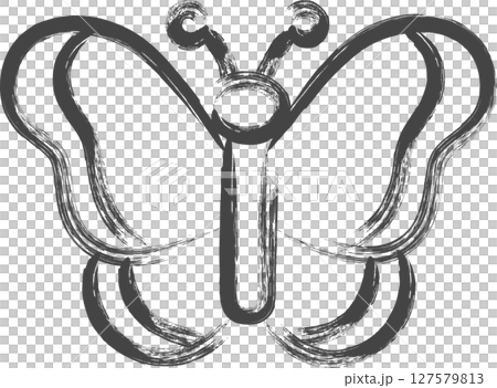 Brush-drawn mini insect icon: Butterfly Brush-drawn mini insect icon: Butterfly 127579813