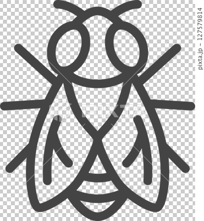 線画ミニ昆虫の単品アイコン 蝿 線画ミニ昆虫の単品アイコン 蝿 127579814