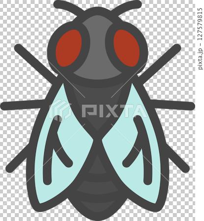 カラーミニ昆虫の単品アイコン　蝿 127579815