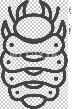 Line drawing mini insect single icon: larva 127579826