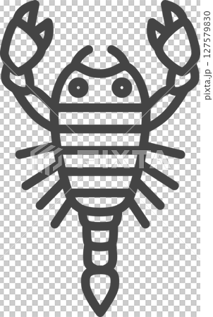 線画ミニ昆虫の単品アイコン 蠍 線画ミニ昆虫の単品アイコン 蠍 127579830