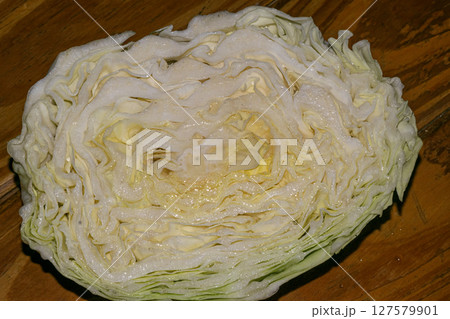 Cabbage on the wooden table Cabbage on the wooden table 127579901