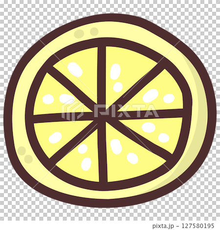 Cute Lemon Slice Summer Illustration 127580195