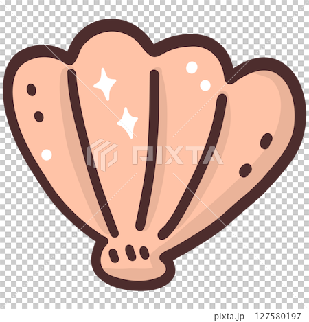 Kawaii Style Seashell Illustration 127580197