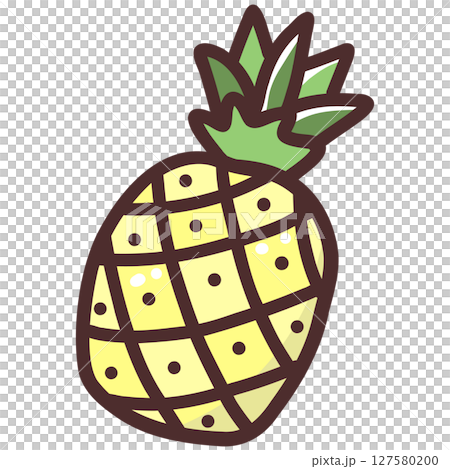 Cute Pineapple Kawaii Illustration 127580200