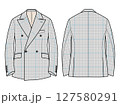 WB4B　ダブルブレスト　4つボタン　ハイボタンポジション　両玉フラップ　斜めポケット　ナチュラルシ 127580291