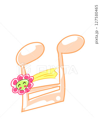 花の流れ星の付いた音符 127580465