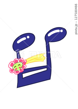 花の流れ星の付いた音符 127580466