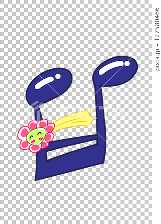 花の流れ星の付いた音符 127580466