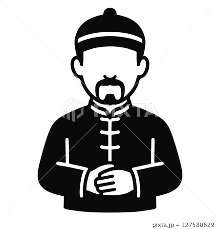 中華系の男性の線画アイコン、表情なし、素材、背景なし、イラスト 中華系の男性の線画アイコン、表情なし、素材、背景なし、イラスト 127580629
