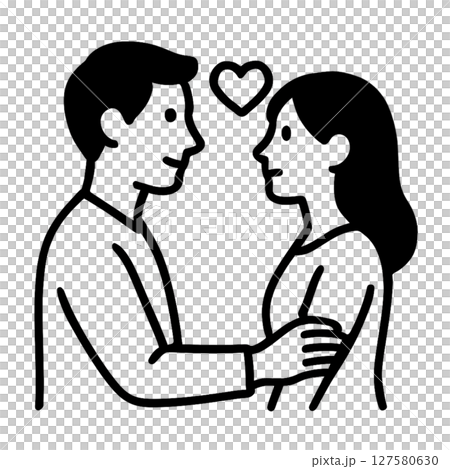 情侶線描圖標,愛情,素材,無背景,插圖 情侶線描圖標,愛情,素材,無背景,插圖 127580630