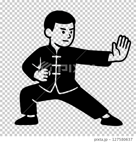 Kempo artist line drawing icon, material, no background, illustration Kempo artist line drawing icon, material, no background, illustration 127580637