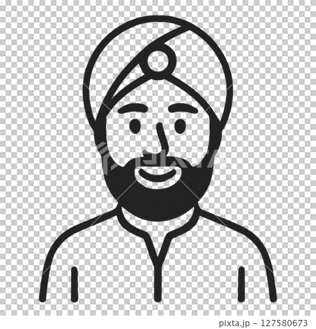Indian line drawing icon, material, no background, illustration 127580673