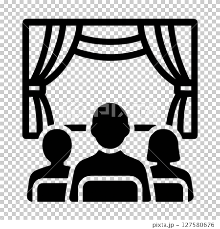 觀看戲劇的人的線條圖標,材料,娛樂,無背景,插圖 觀看戲劇的人的線條圖標,材料,娛樂,無背景,插圖 127580676