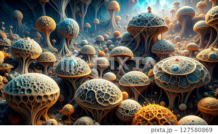 Microscopic mold patterns background. Generated Image 127580869