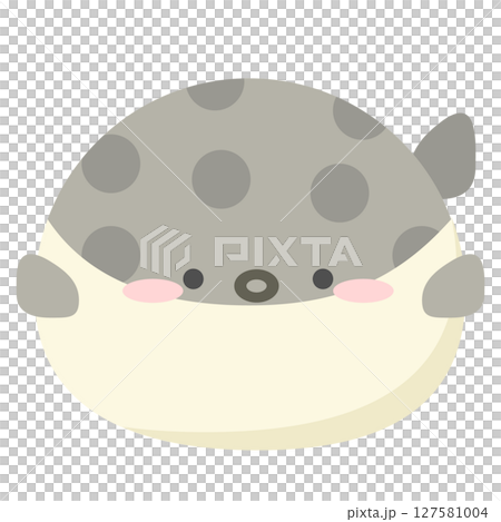 Illustration of a cute round puffer fish 127581004