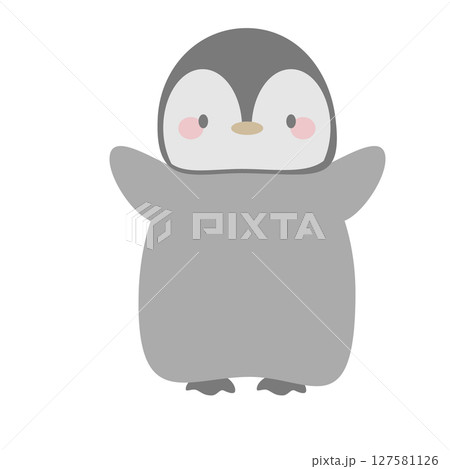 ペンギンの赤ちゃんフラットイラスト ペンギンの赤ちゃんフラットイラスト 127581126