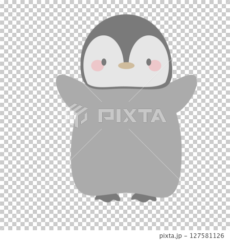 ペンギンの赤ちゃんフラットイラスト ペンギンの赤ちゃんフラットイラスト 127581126