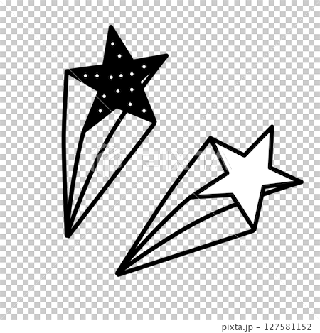 手描きの飛び出る星のアイコン 127581152