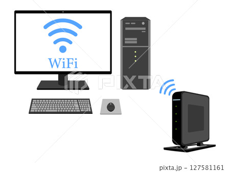 デスクトップパソコンを無線ルーターでインターネット接続する 127581161