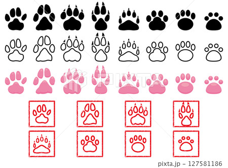 肉球イラストセット 127581186