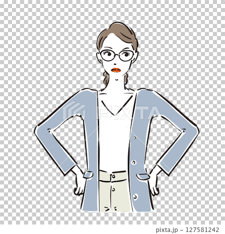 Angry cool business woman wearing glasses Angry cool business woman wearing glasses 127581242