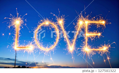 LOVE writing like sparkler light . Generated Image 127581322