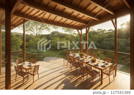 テーブルのある風景 127581360