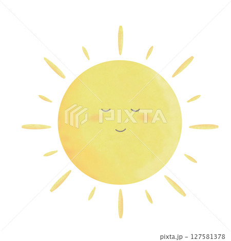 微笑む太陽 雲なし 微笑む太陽 雲なし 127581378