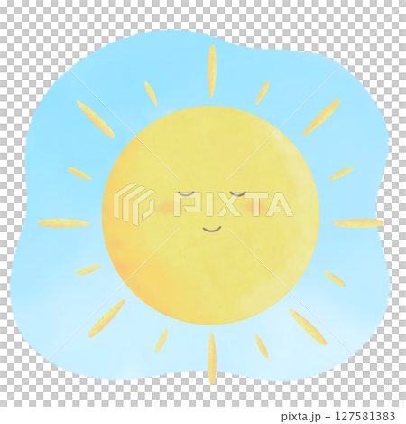 青空と微笑む太陽 雲なし 127581383