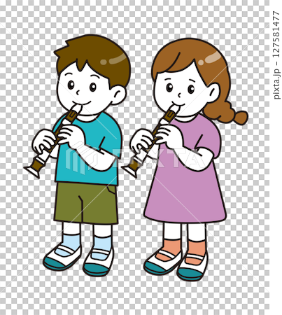 學校生活_音樂課_錄音機_男孩 學校生活_音樂課_錄音機_男孩 127581477