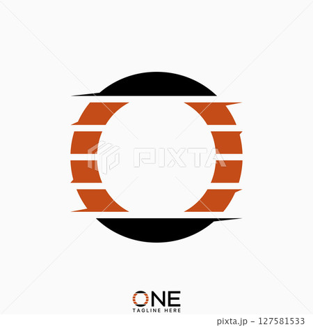 Logo design graphic concept creative premium vector stock image top sell initial O font cut cutting stripes pattern style brand to speed fast monogram 127581533