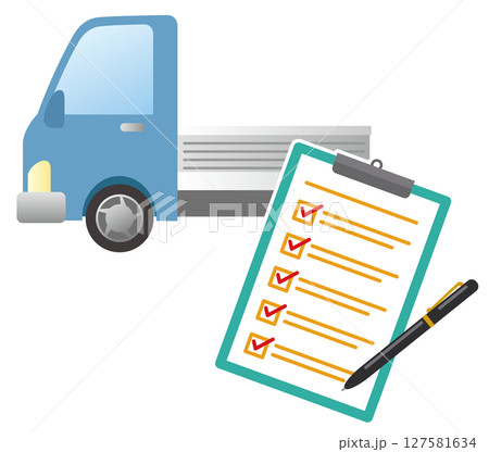 車とチェックリスト トラック 車検 査定 車とチェックリスト トラック 車検 査定 127581634