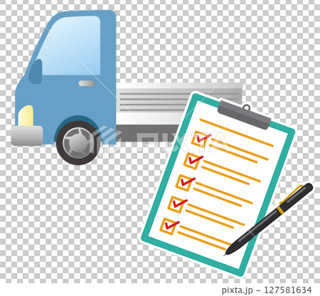 車とチェックリスト トラック 車検 査定 車とチェックリスト トラック 車検 査定 127581634