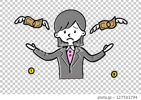 投資で損をして悲しむ女性 127581794