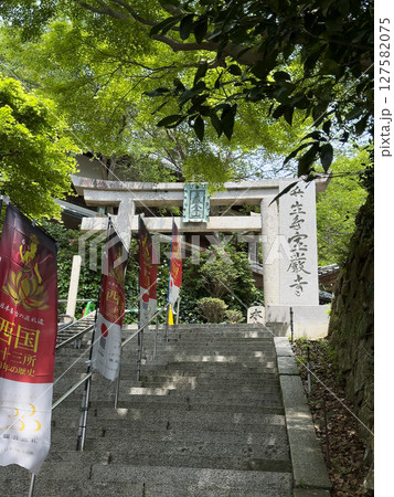竹生島宝厳寺の参道の石段と鳥居、祈りの階段 竹生島宝厳寺の参道の石段と鳥居、祈りの階段 127582075
