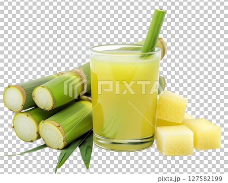 Fresh squeezed sugar cane juice in glass isolated on white background png transparent clipart. 127582199