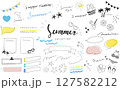 夏の手描きのイラストセット 127582212